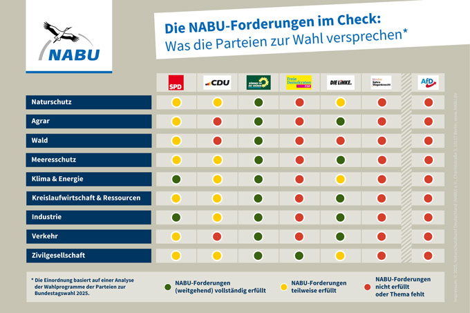 NABU-Forderungen im Check: Was die Parteien zur Wahl versprechen