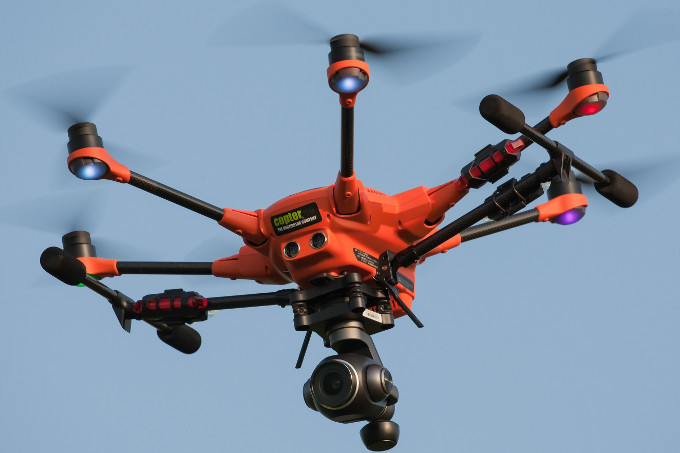 Die verwendete Yuneec-Drohne mit Wärmebildkamera - Foto: Joachim Neumann