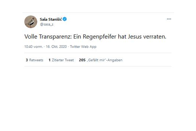 Tweet Saša Stanišić